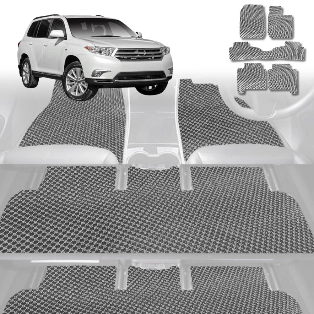 6D Diamond Car Floor Mats for Toyota Kluger 2007 - 2013 (XU40) - Custom-Fit Carpet Liner - 0