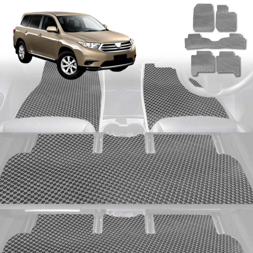 6D Diamond Car Floor Mats for Toyota Kluger 2014 - 2020 (XU50) - Custom-Fit Carpet Liner - 0