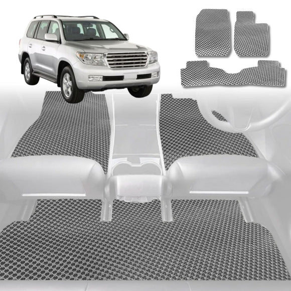 6D Diamond Car Floor Mats for Toyota LandCruiser 100 1998 - 2007 - Custom-Fit Carpet Liner