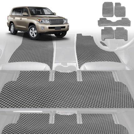 6D Diamond Car Floor Mats for Toyota LandCruiser 200 2012 - 2021 (Sahara) - Custom-Fit Carpet Liner - 0