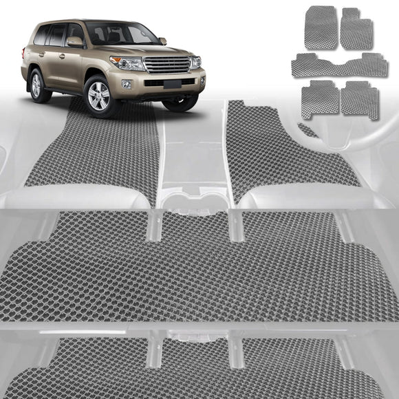 6D Diamond Car Floor Mats for Toyota LandCruiser 200 2012 - 2021 (Sahara) - Custom-Fit Carpet Liner