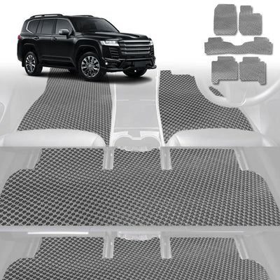 6D Diamond Car Floor Mats for Toyota LandCruiser 200 2012 - 2021 (GX GXL) - Custom-Fit Carpet Liner - 0