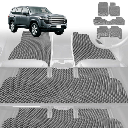 6D Diamond Car Floor Mats for Toyota LandCruiser 300 2021 - Current - Custom-Fit Carpet Liner - 0