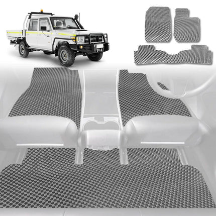 6D Diamond Car Floor Mats for Toyota LandCruiser 79 Series Double Cab 2012 - Current - Custom-Fit Carpet Liner - 0