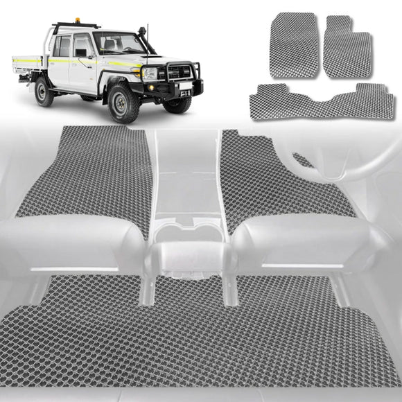 6D Diamond Car Floor Mats for Toyota LandCruiser 79 Series Double Cab 2012 - Current - Custom-Fit Carpet Liner