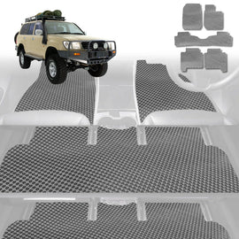 6D Diamond Car Floor Mats for Toyota LandCruiser 80 1990 - 1998 - Custom-Fit Carpet Liner - 0