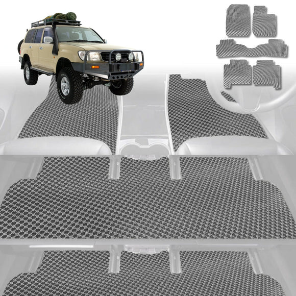 6D Diamond Car Floor Mats for Toyota LandCruiser 80 1990 - 1998 - Custom-Fit Carpet Liner