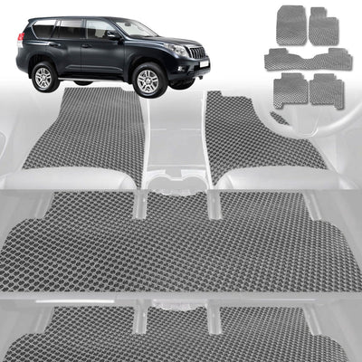 6D Diamond Car Floor Mats for Toyota Prado 2009 - 2013 (J150) - Custom-Fit Carpet Liner - 0