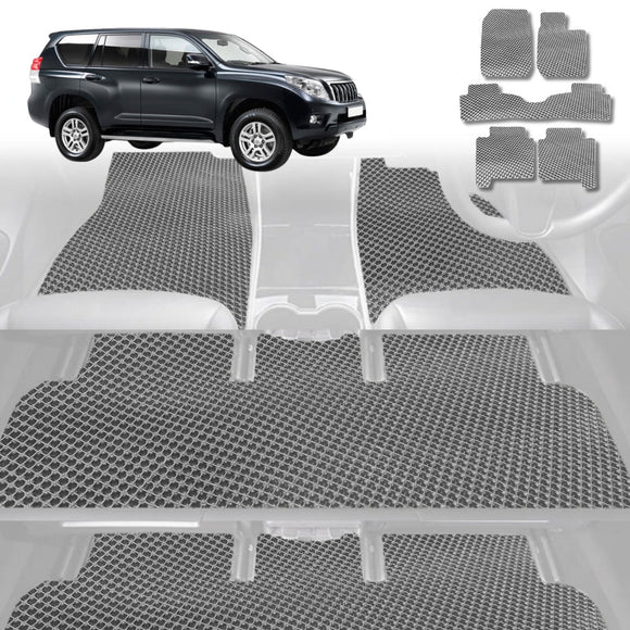 6D Diamond Car Floor Mats for Toyota Prado 2009 - 2013 (J150) - Custom-Fit Carpet Liner