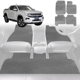 6D Diamond Car Floor Mats for VolksWagen Amarok Dual Cab 2022 - Current 2H Facelift - Custom-Fit Carpet Liner - 0