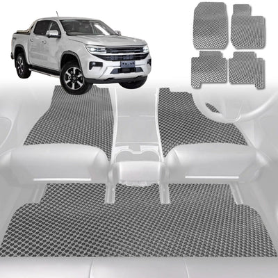 6D Diamond Car Floor Mats for VolksWagen Amarok Dual Cab 2022 - Current 2H Facelift - Custom-Fit Carpet Liner - 0