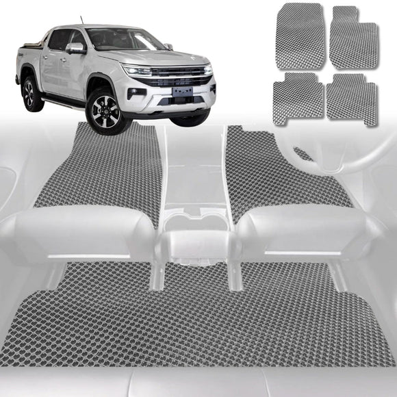 6D Diamond Car Floor Mats for VolksWagen Amarok Dual Cab 2022 - Current 2H Facelift - Custom-Fit Carpet Liner