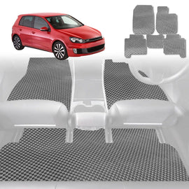 6D Diamond Car Floor Mats for VolksWagen Golf 2009 - 2013 Hatch/Wagon (MK6) - Custom-Fit Carpet Liner - 0