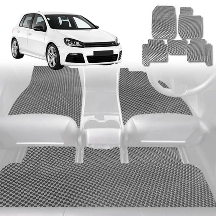 6D Diamond Car Floor Mats for VolksWagen Golf 2013 - 2021 Hatch/Wagon (MK7) - Custom-Fit Carpet Liner - 0