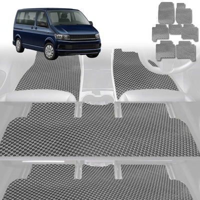 6D Diamond Car Floor Mats for VolksWagen Multivan 2016 - Current (T6) - Custom-Fit Carpet Liner - 0