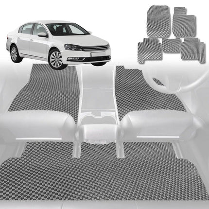 6D Diamond Car Floor Mats for VolksWagen Passat 2015 - Current (B8) - Custom-Fit Carpet Liner - 0
