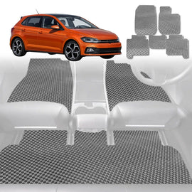 6D Diamond Car Floor Mats for VolksWagen Polo 2018 - Current (MK6) - Custom-Fit Carpet Liner - 0