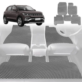 6D Diamond Car Floor Mats for VolksWagen T-Cross 2020 - Current (C1) - Custom-Fit Carpet Liner - 0