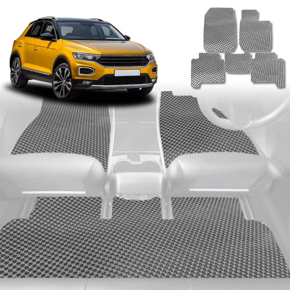 6D Diamond Car Floor Mats for VolksWagen T-Roc 2017 - Current (A1) - Custom-Fit Carpet Liner