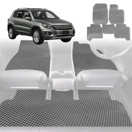 6D Diamond Car Floor Mats for VolksWagen Tiguan 2008 - 2016 - Custom-Fit Carpet Liner - 0