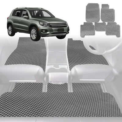 6D Diamond Car Floor Mats for VolksWagen Tiguan 2008 - 2016 - Custom-Fit Carpet Liner - 0