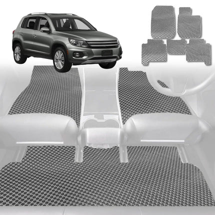 6D Diamond Car Floor Mats for VolksWagen Tiguan 2008 - 2016 - Custom-Fit Carpet Liner - 0