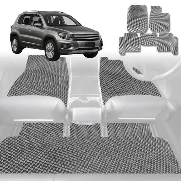 6D Diamond Car Floor Mats for VolksWagen Tiguan 2008 - 2016 - Custom-Fit Carpet Liner