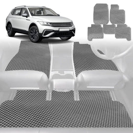 6D Diamond Car Floor Mats for VolksWagen Tiguan 2016 - 2023 (Allspace) - Custom-Fit Carpet Liner - 0