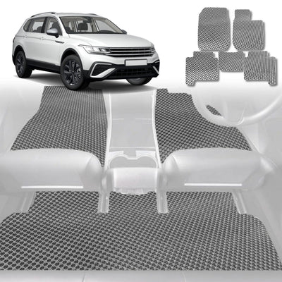 6D Diamond Car Floor Mats for VolksWagen Tiguan 2016 - 2023 (Allspace) - Custom-Fit Carpet Liner - 0