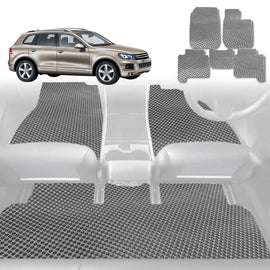 6D Diamond Car Floor Mats for VolksWagen Touareg 2011 - 2017 (7P) - Custom-Fit Carpet Liner - 0