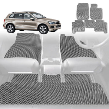 6D Diamond Car Floor Mats for VolksWagen Touareg 2011 - 2017 (7P) - Custom-Fit Carpet Liner - 0