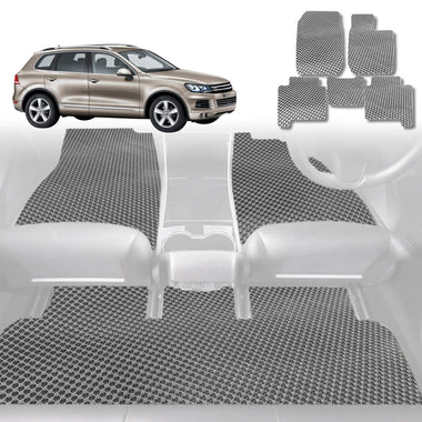 6D Diamond Car Floor Mats for VolksWagen Touareg 2011 - 2017 (7P) - Custom-Fit Carpet Liner - 0
