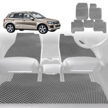 6D Diamond Car Floor Mats for VolksWagen Touareg 2011 - 2017 (7P) - Custom-Fit Carpet Liner - 0