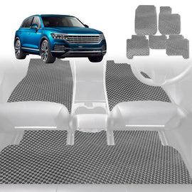 6D Diamond Car Floor Mats for VolksWagen Touareg 2018 - Current (7P, CR) - Custom-Fit Carpet Liner - 0