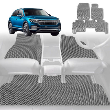 6D Diamond Car Floor Mats for VolksWagen Touareg 2018 - Current (7P, CR) - Custom-Fit Carpet Liner - 0