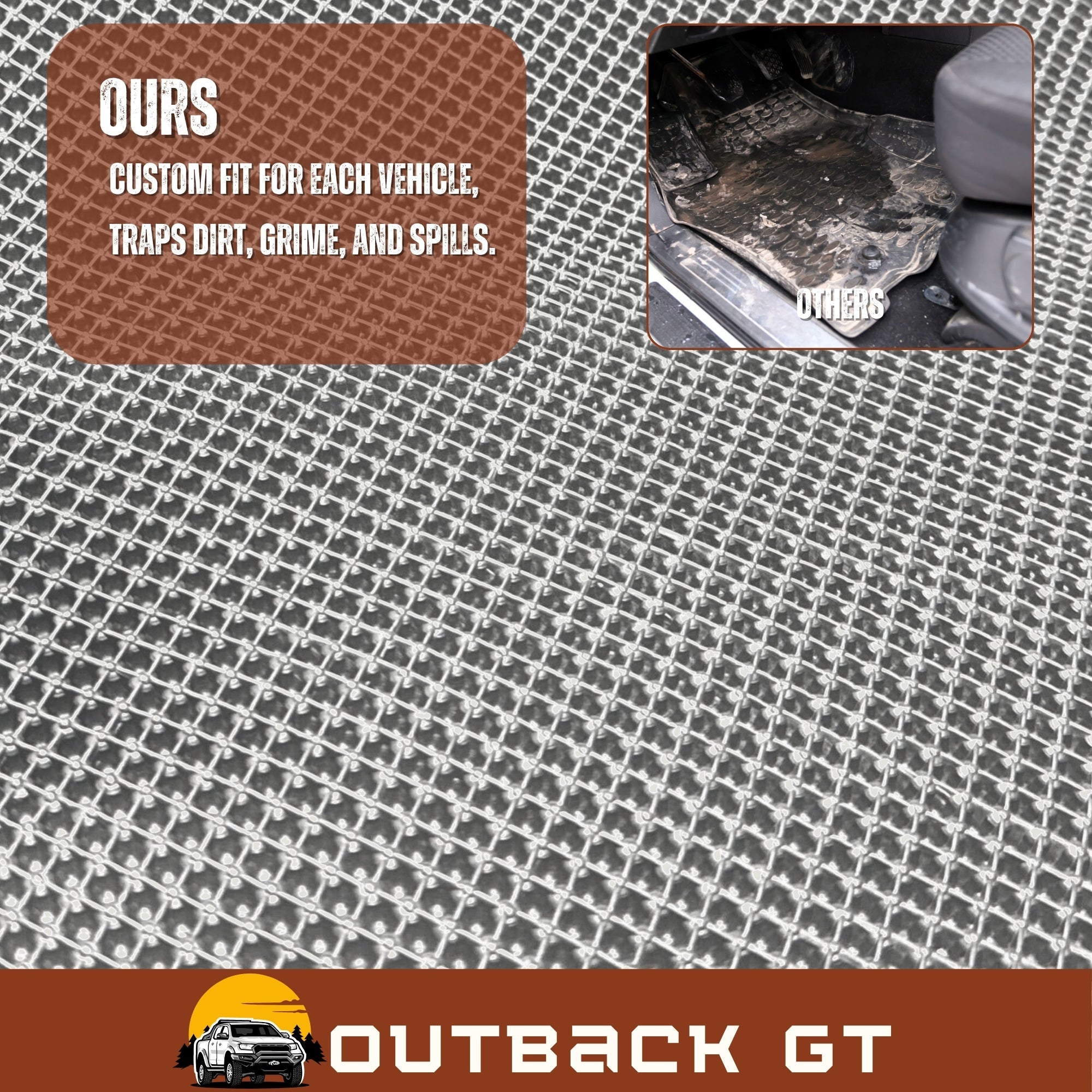 6D Diamond Car Floor Mats for RAM 1500 Laramie 2019 - Current (DT) - Custom-Fit Carpet Liner