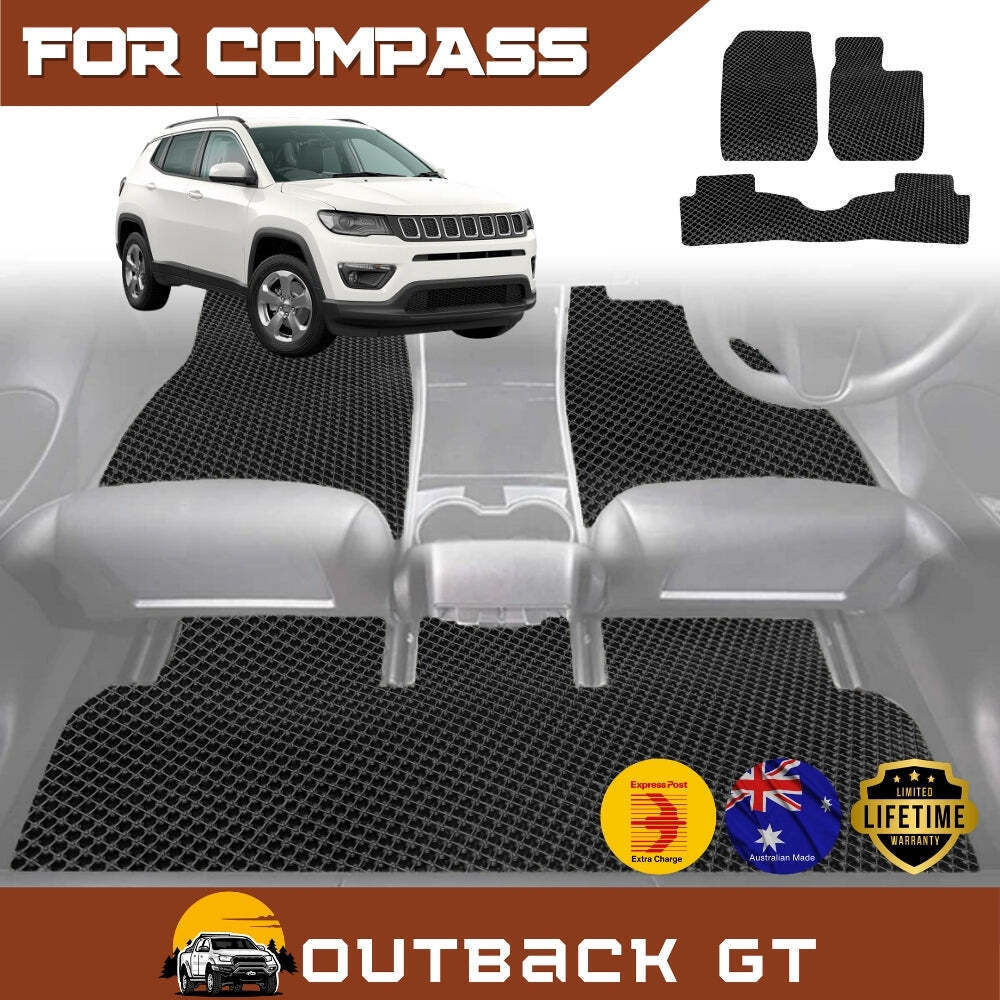 6D Diamond Car Floor Mats for Jeep Compass 2017 - Current M6 - Custom-Fit Carpet Liner