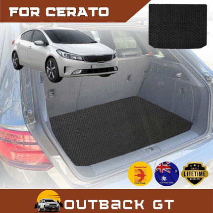 6D Diamond Car Boot Mat for Kia Cerato 2013 - 2018 (YD) (Sedan) - Heavy Duty Carpet Liner