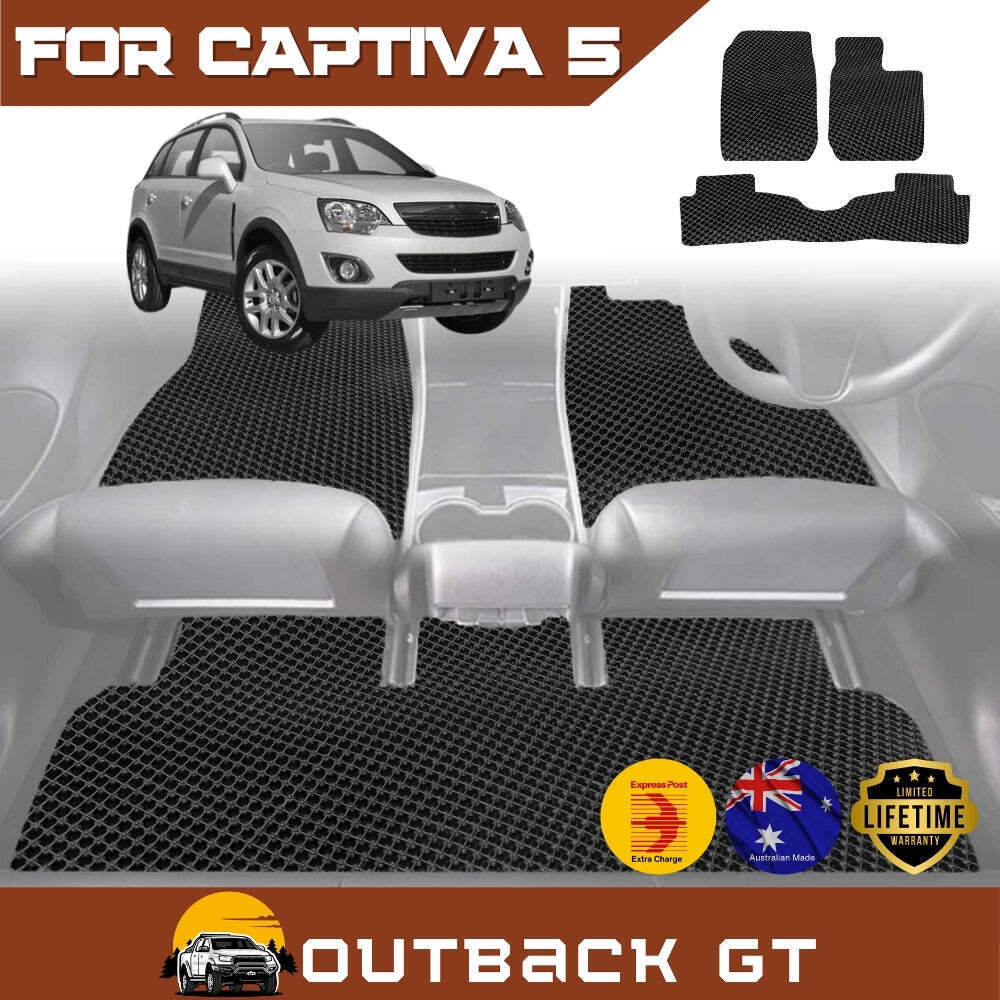 6D Diamond Car Boot Mat for Holden Captiva 5 2006 - 2015 CG, CG II  - Heavy Duty Carpet Liner
