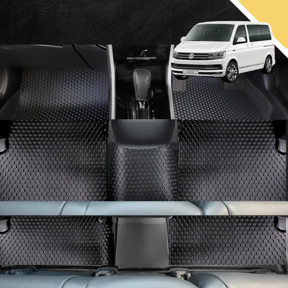 6D PRO Car Floor Mats for VolksWagen Multivan 2016 - Current (T6) (Ultimate Set)