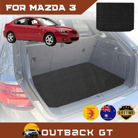 6D Diamond Car Boot Mat for Mazda 3 2004 - 2009 BK (Sedan) - Heavy Duty Carpet Liner