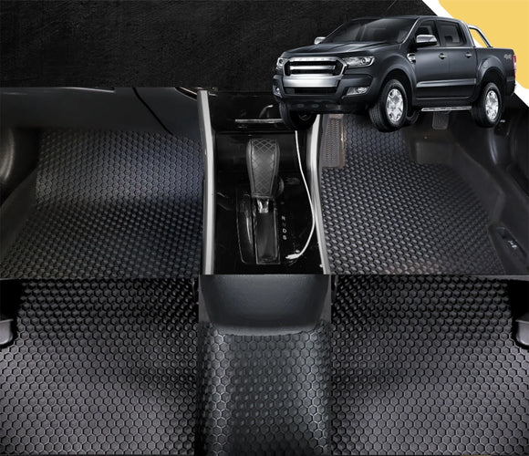 6D PRO Car Floor Mats for Ford Ranger 2015 - 2018 (PX2 Dual Cab Ute) (Full Set)