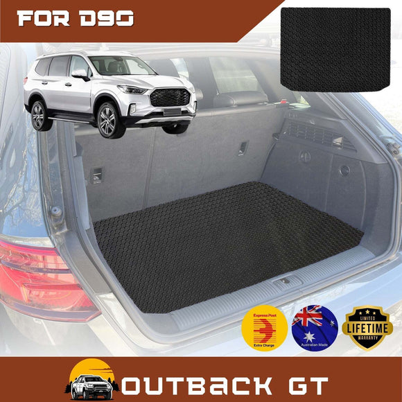 6D Diamond Car Boot Mat for LDV D90 2017 - Current (3rd Row folded/5 seater) - Heavy Duty Carpet Liner