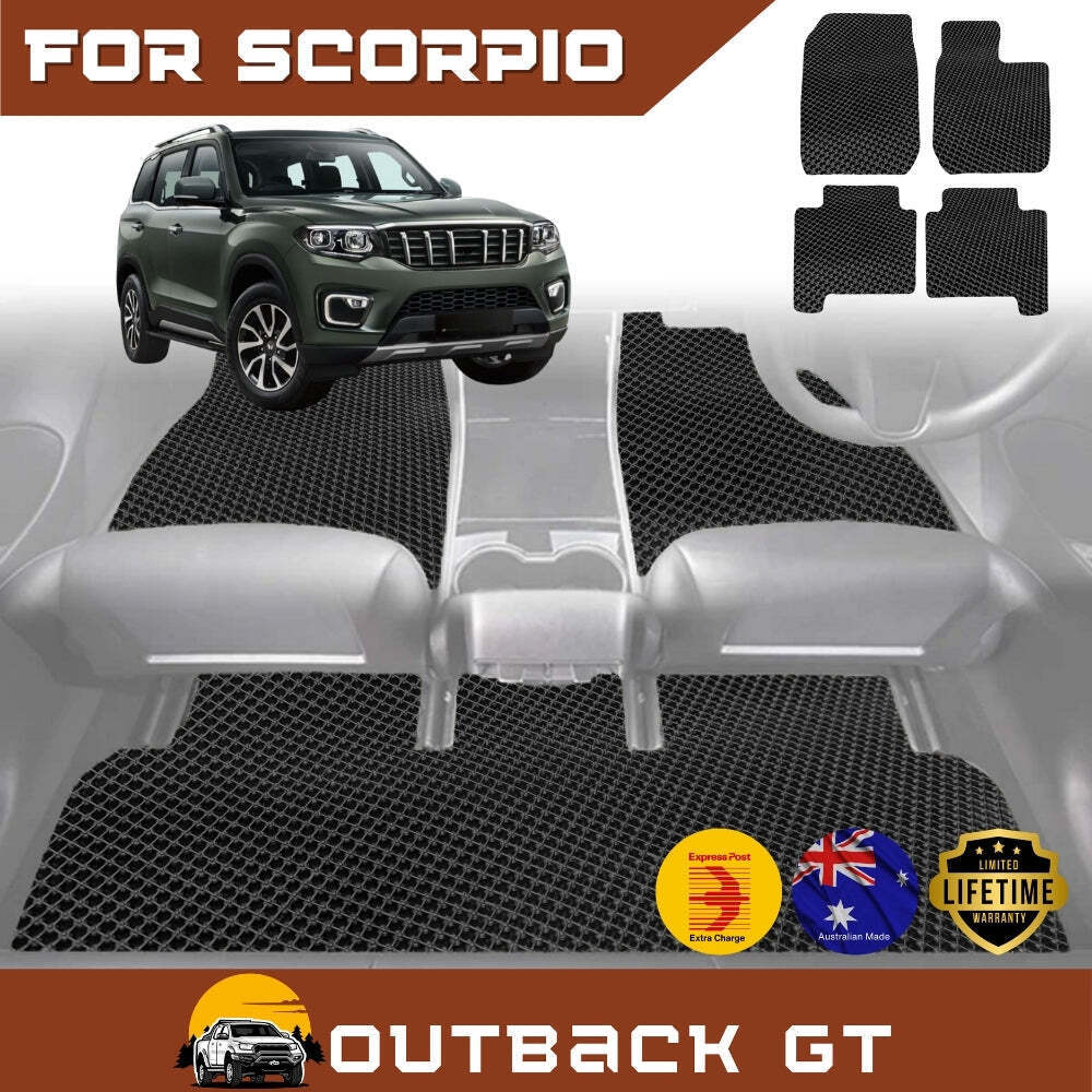 6D Diamond Car Floor Mats for Mahindra Scorpio 2022 - Current (Z101) - Custom-Fit Carpet Liner