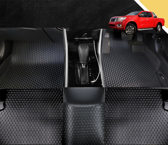 6D PRO Car Floor Mats for Nissan Navara King Cab 2015 - Current (NP300/D23) (Full Set)