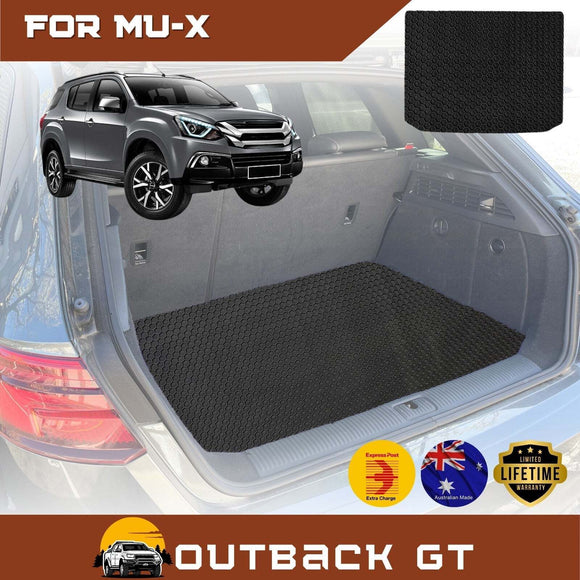 6D Diamond Car Boot Mat for Isuzu MU-X 2013 - 2020 RF (3rd Row seats up/7 seater) - Heavy Duty Carpet Liner