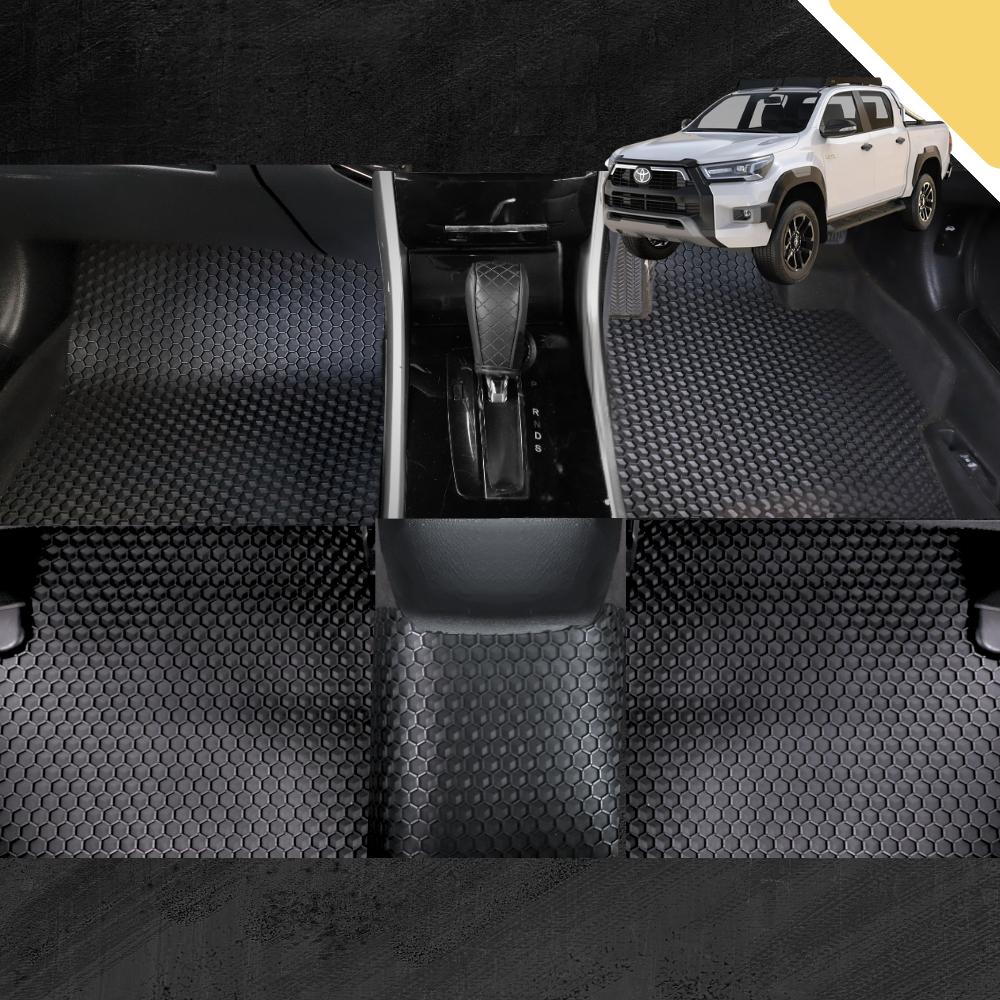 6D PRO Car Floor Mats for Toyota Hilux Double Cab 2015 - Current (Full Set)