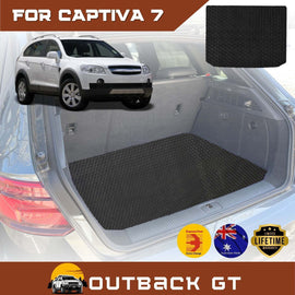6D Diamond Car Boot Mat for Holden Captiva 7 2009 - 2015 CG, CG II (3rd Row seats up/7 seater) - Heavy Duty Carpet Liner