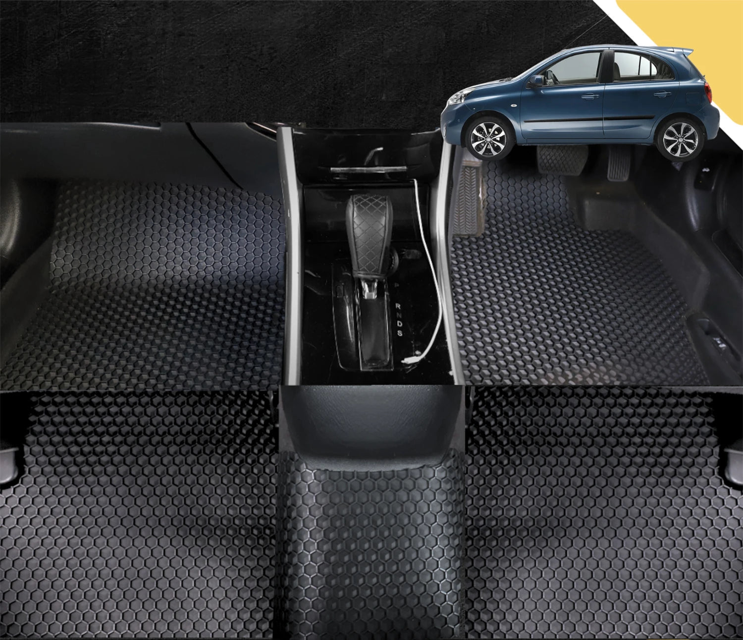 6D PRO Car Floor Mats for Nissan Micra 2010 - 2017 (K13) (Full Set)