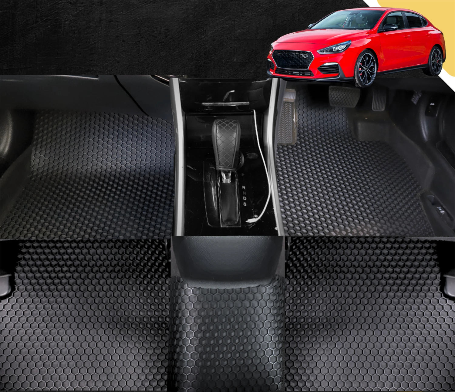 6D PRO Car Floor Mats for Hyundai i30 N 2021 - Current Hatch Fastback (Full Set)
